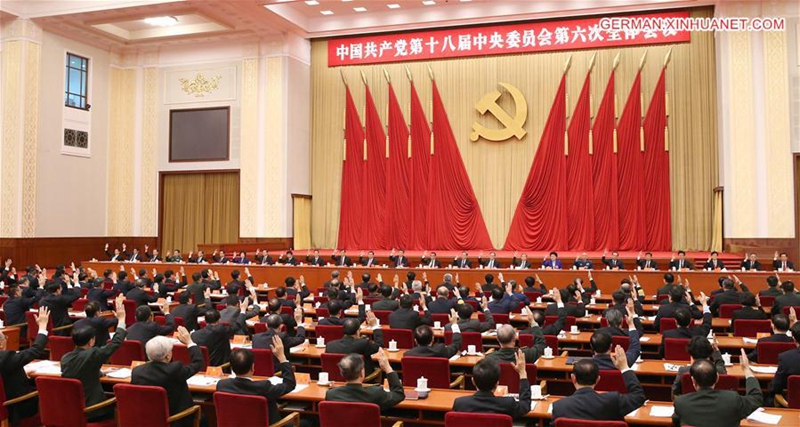 6. Plenarsitzung des 18. Zentralkomitees in Beijing abgehalten