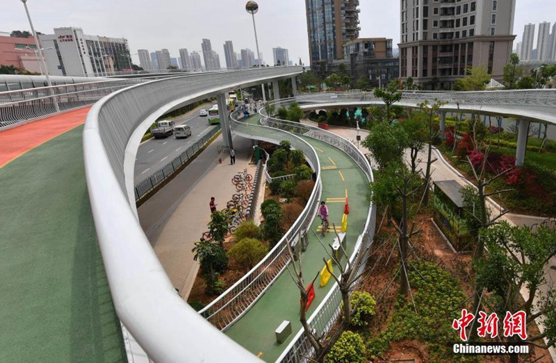 Chinas erster Luftradweg in Xiamen