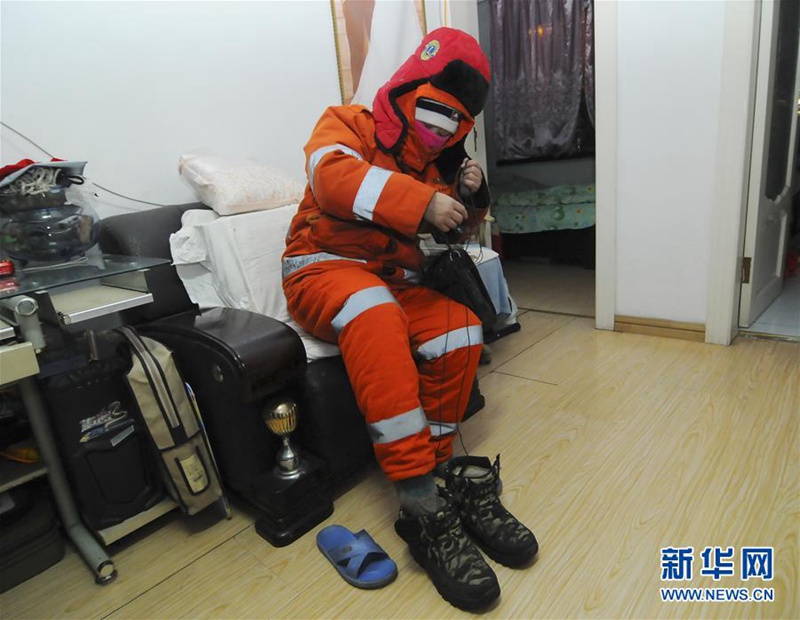 Reinigungskr?fte im kalten Winter 