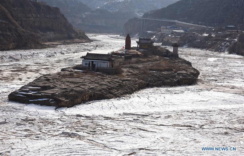 Gefrorener gelber Fluss in Shanxi