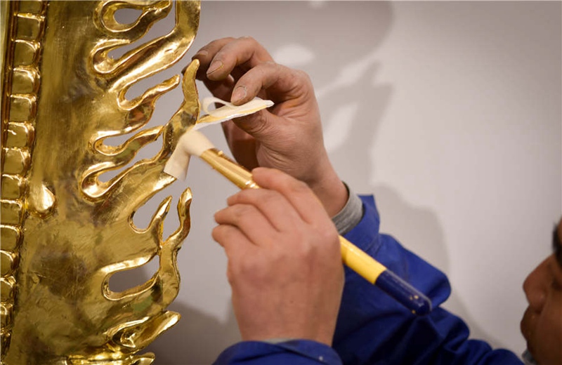 Tempel-Vergolder in Sichuan