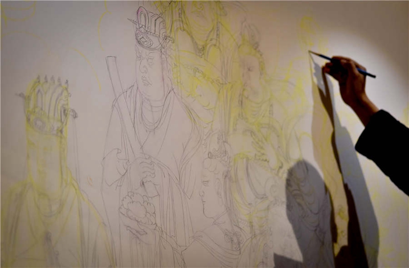 Tempel-Vergolder in Sichuan